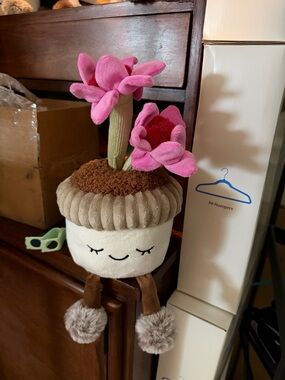 Pink Flower Plush Planter Stuffed Toy